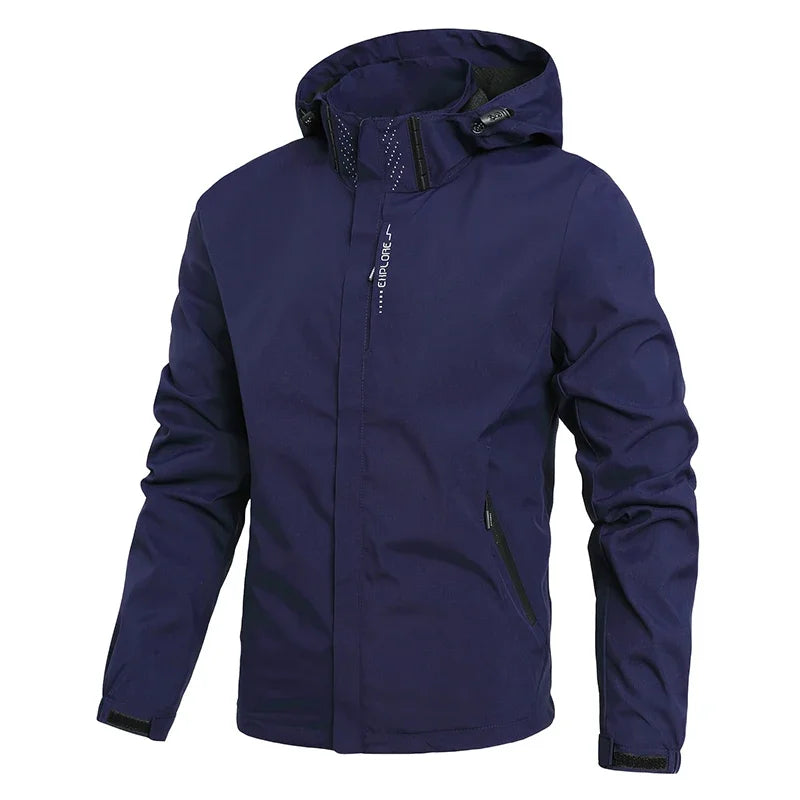 Men Casual Jacket Outdoor Windproof Waterproof Athletes Spring Autumn New Men Jacket Coat Detachable Hat Jackets Male M-5XL