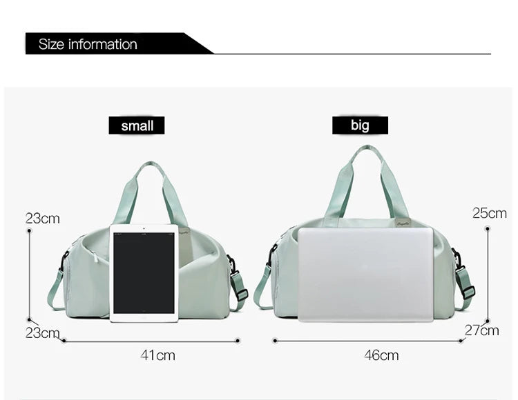 Women Sports Gym Bag Travel Dry Wet Bag Handbags Multifunction Swimming Tote Shoulder Weekend Fitness Duffle Yoga Shoes Daypack