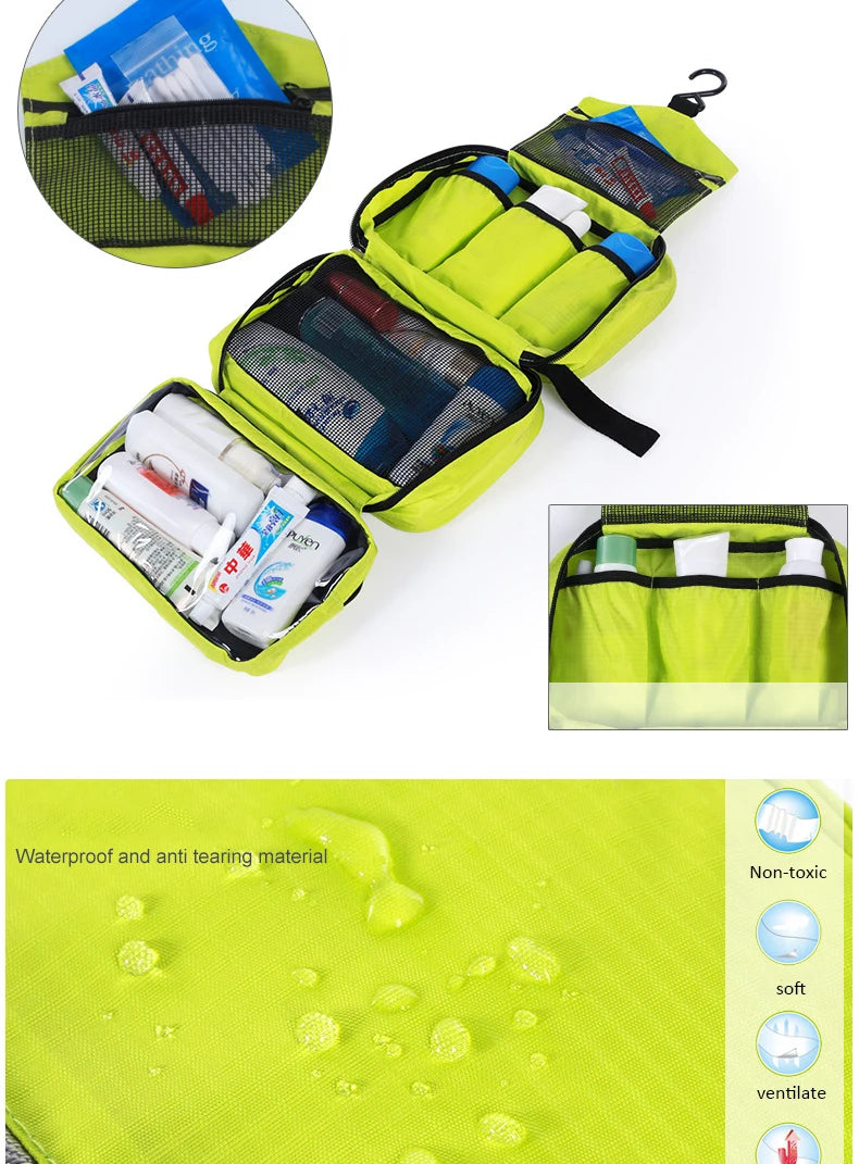 New Hanging Toiletry Bag Travel Toiletry Wash Organizer Kit for Men Women Cosmetics Make Up Sturdy Hanging Hook Shower Bags
