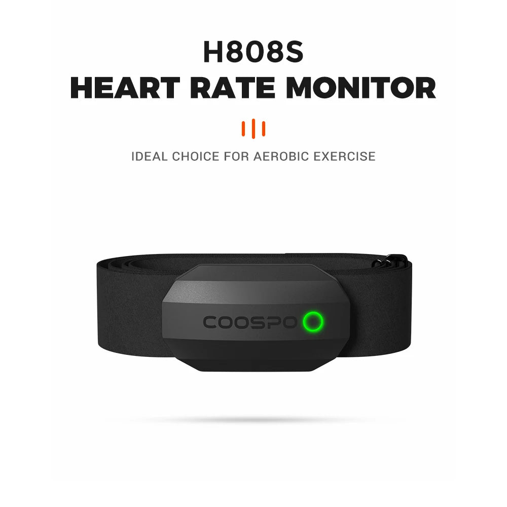 COOSPO Heart Rate Sensor With Chest Strap Dual Mode ANT Bluetooth H808S Cycling Computer for Wahoo Garmin Zwift Sports Monitor
