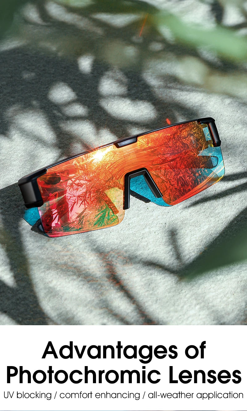 WEST BIKING Cycling Glasses Photochromic MTB Road Bike Glasses UV400 Protection Sunglasses Sport Polarized Eyewear Goggles