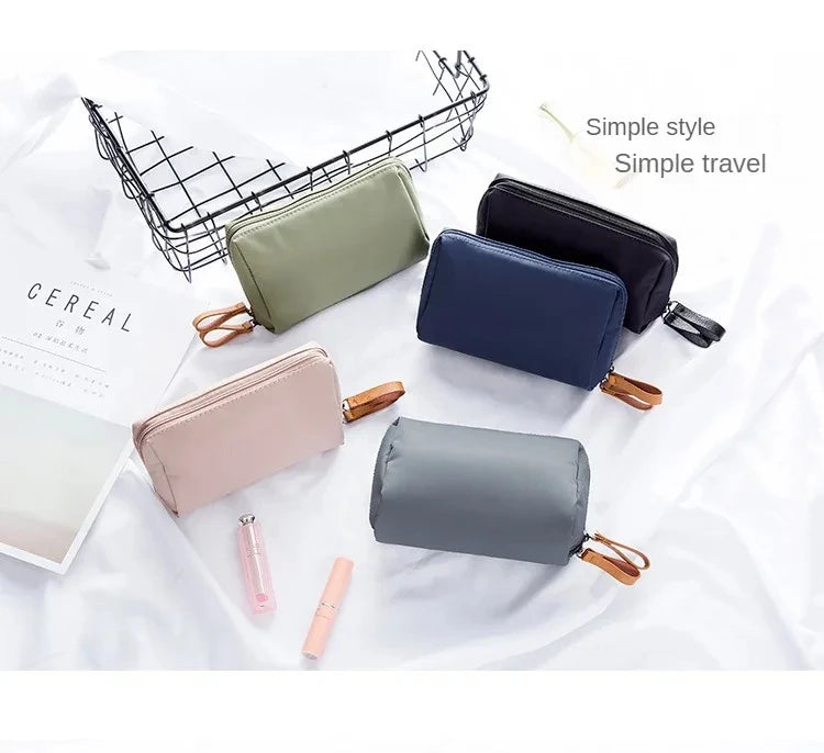 2025 New Women Cosmetic Bag Solid Colour Korean Style Makeup Bag Pouch Toiletry Bag Waterproof Makeup Organizer Case Luxury Bag