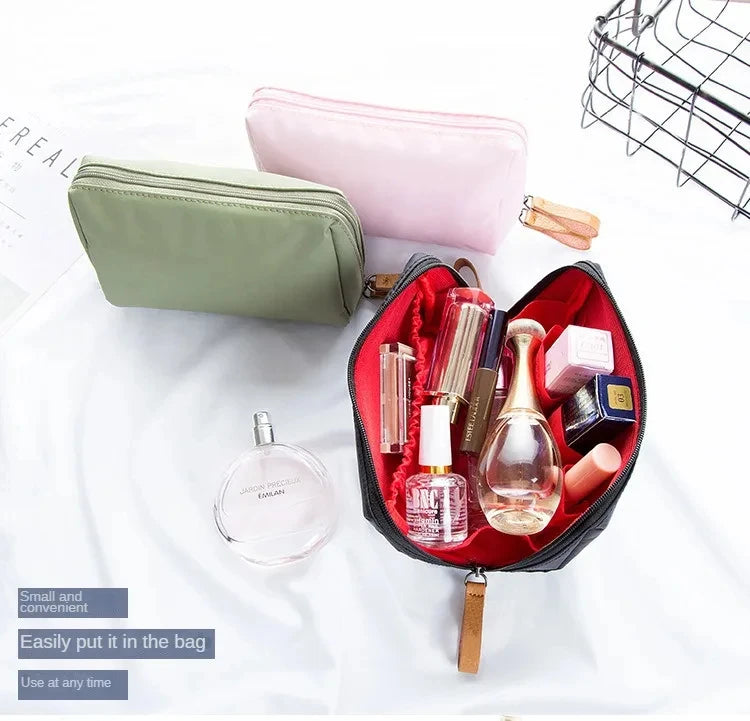 2025 New Women Cosmetic Bag Solid Colour Korean Style Makeup Bag Pouch Toiletry Bag Waterproof Makeup Organizer Case Luxury Bag