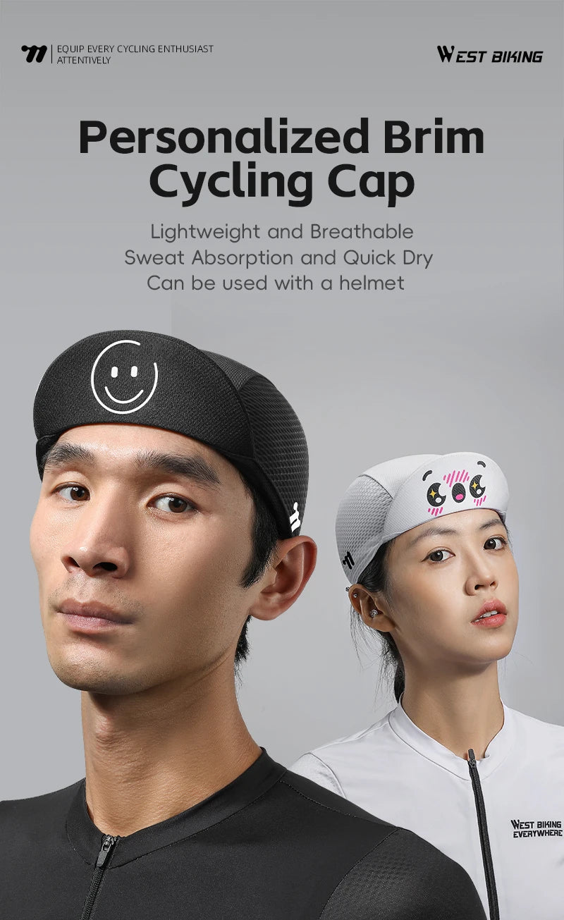 WEST BIKING Cycling Cap With Brim Sun Protection Summer Breathable Sports Quick Dry Bicycle Hat Men Bike Headwear Gorra Ciclismo