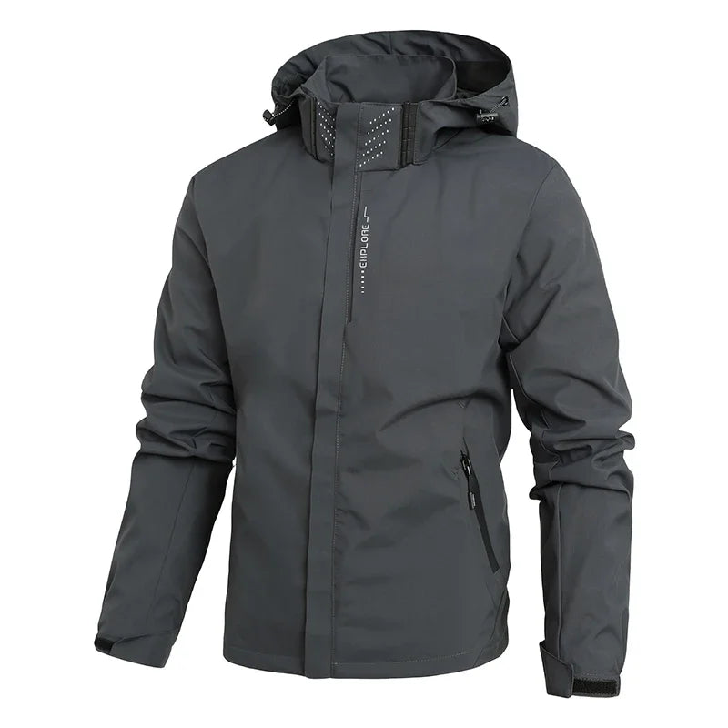 Men Casual Jacket Outdoor Windproof Waterproof Athletes Spring Autumn New  Men Jacket Coat Detachable Hat Jackets Male M-5XL