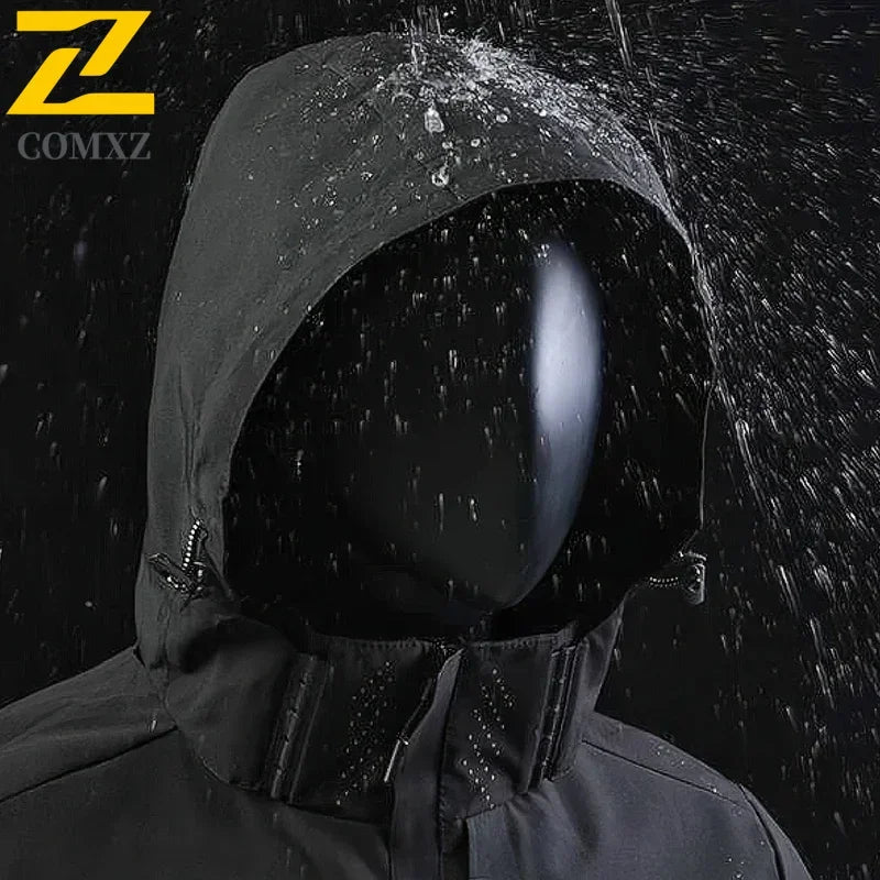 Men Casual Jacket Outdoor Windproof Waterproof Athletes Spring Autumn New  Men Jacket Coat Detachable Hat Jackets Male M-5XL