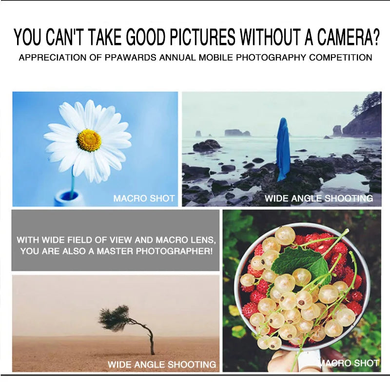 3 in 1 Fisheye Phone Lens Wide Angle Zoom Lens Fish Eye Macro Lenses Camera Kits With Clip Lens On The Phone For All Smart Phone