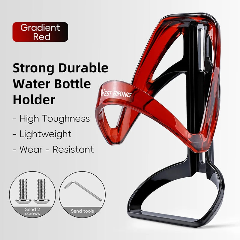 WEST BIKING Bicycle Bottle Holder Gradient Color Road Bike Lightweight Bottle Cage With Wrench MTB Round Edges Sport Cup Holder