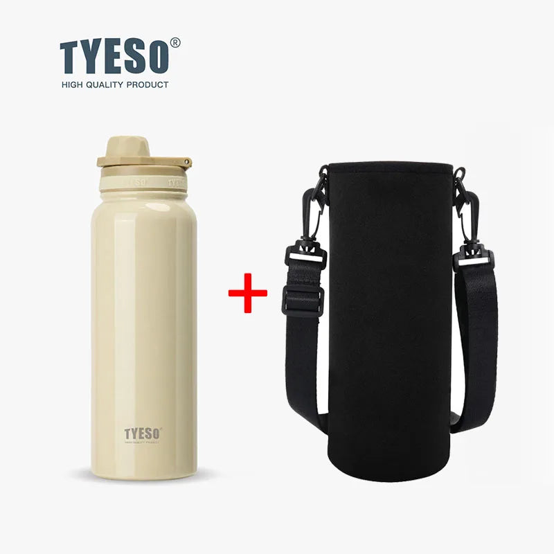 Tyeso Stainless Steel Thermal Water Bottle Portable Tumbler Sport Vacuum Flask Keeps Cold and Heat Thermal Mug Car Insulated Cup