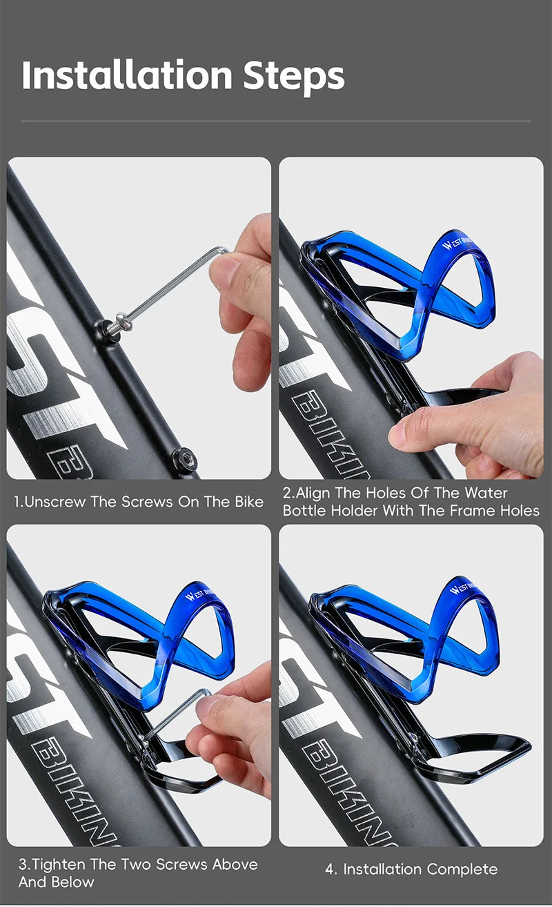 WEST BIKING Bicycle Bottle Holder Gradient Color Road Bike Lightweight Bottle Cage With Wrench MTB Round Edges Sport Cup Holder
