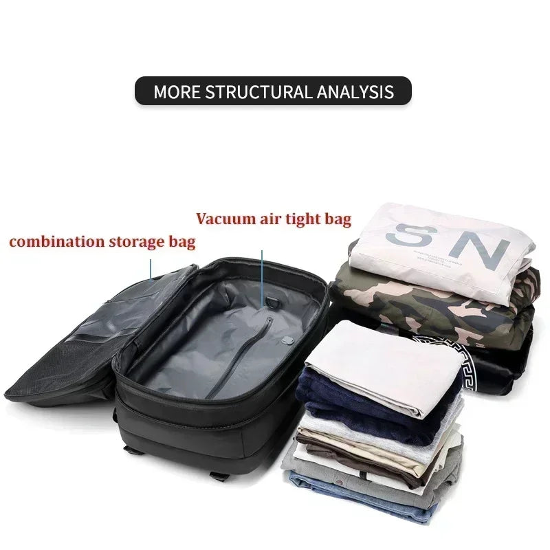 Travel Men 17 Inch Laptop Backpack Vacuum Compression Backpack Business Large Capacity School Backpack Expand Outdoor