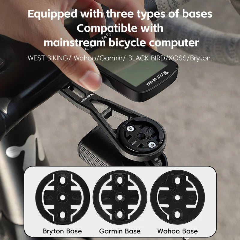 WEST BIKING Cycling Computer Holder For Garmin/Bryton/Wahoo Speedometer Bike Lights&Camera Mount MTB Road Bicycle Accessories