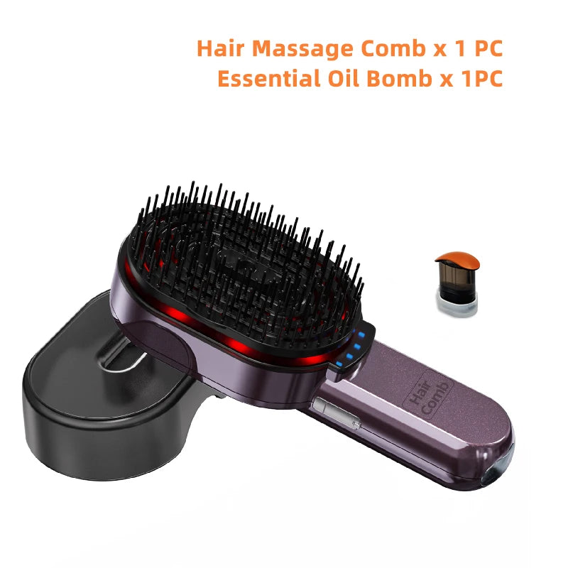 4in1 NIR Massage Comb Essential Hair Oil Applicator Bomb Included Head Spa Relaxation Treatment Plasma Photon Hair Comb Massager