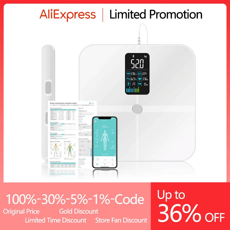 Smart Bioimpedance Scale New Smart Body Composition Scale Digital Scale Body Fat Weight Scale Balance Bioimpedance Scale