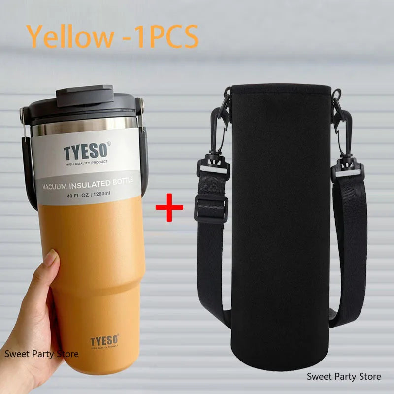 TYESO Stainless Steel Double-layer Coffee Cup Cold And Hot Car Mug Vacuum Flask Travel Thermos Bottle Portable Car Water Bottle