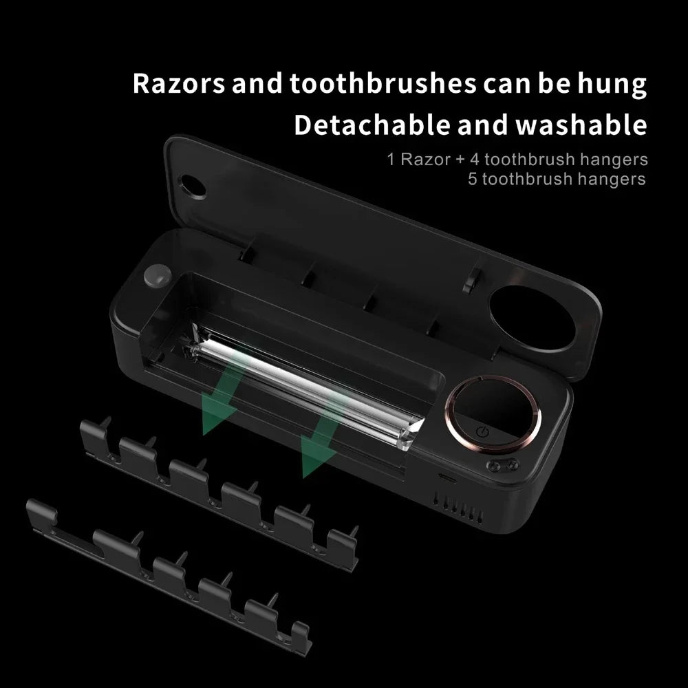 New Xiaomi UV Toothbrush Razor Storage Sterilizer LED Display Rechargeable Tooth Brush Holder Wall-Mount Bathroom Accessories