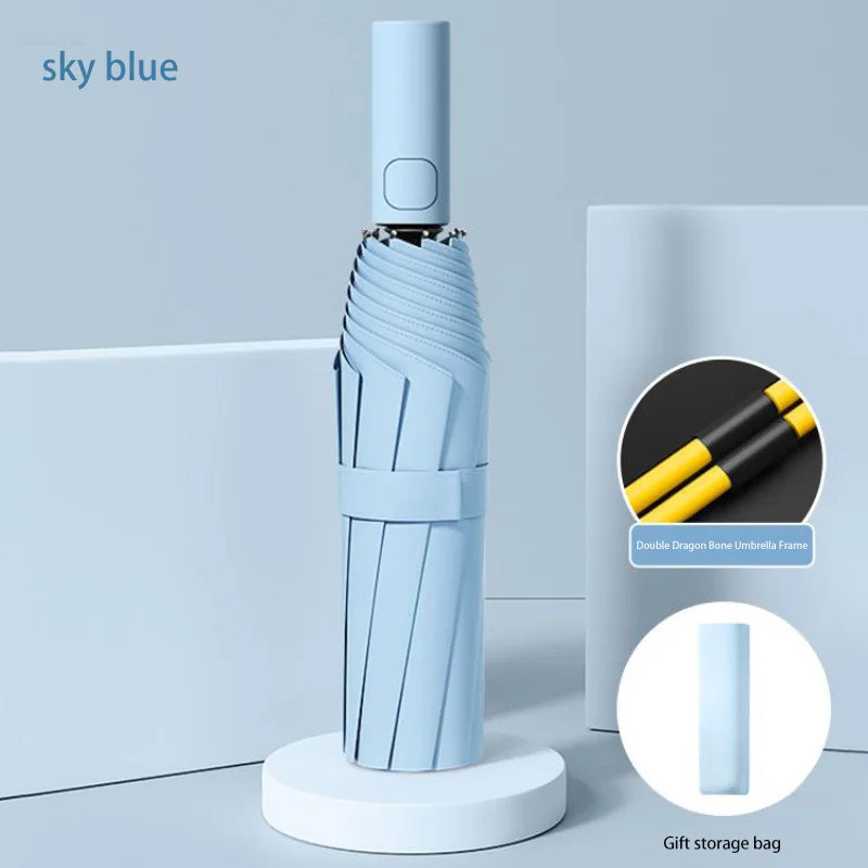 Xiaomi 24 Automatic Umbrella Open Close Light Collapsible Large Format Outdoor Sunshade UV Protection Automatic Umbrella Bone Solid Color
