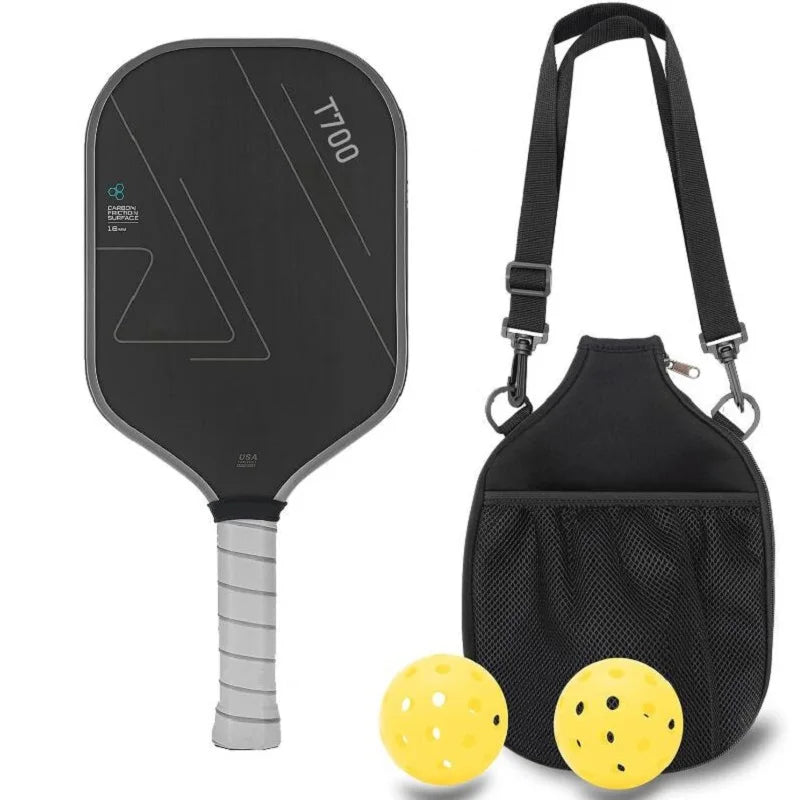 Carbon Fiber Pickleball Paddle T700 16MM Frosted Surface Enhanced Sweet Spot & Control & Power Anti-slip Grip USAPA Compliant