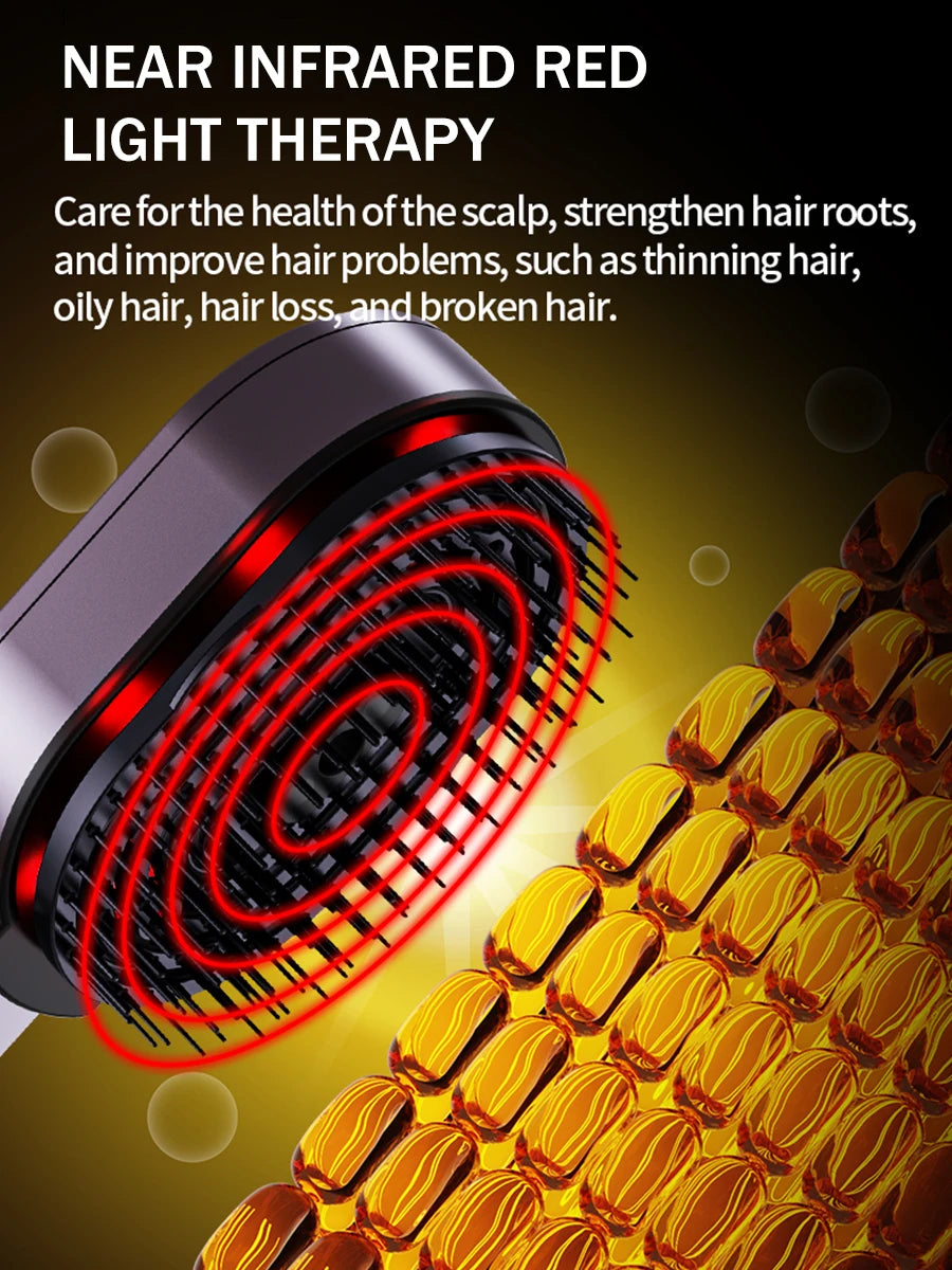 4in1 NIR Massage Comb Essential Hair Oil Applicator Bomb Included Head Spa Relaxation Treatment Plasma Photon Hair Comb Massager
