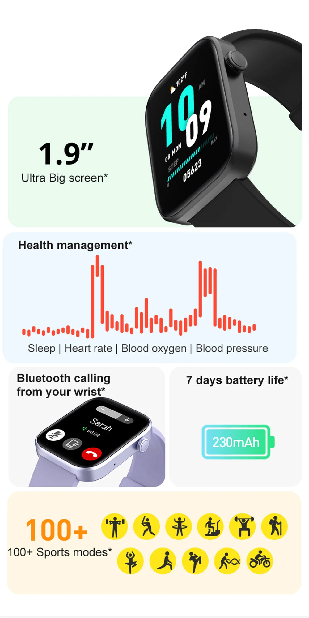 Smartwatch Men Women Health Monitoring IP68 Waterproof COLMI P71 Voice Calling  Smart Notifications Voice Assistant Smart Watch