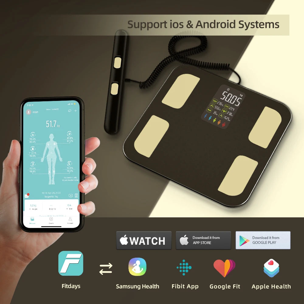 Smart Bioimpedance Scale New Smart Body Composition Scale Digital Scale Body Fat Weight Scale Balance Bioimpedance Scale