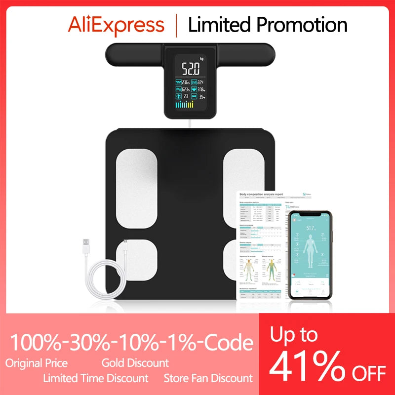 Smart Bioimpedance Scale New Smart Body Composition Scale Digital Scale Body Fat Weight Scale Balance Bioimpedance Scale