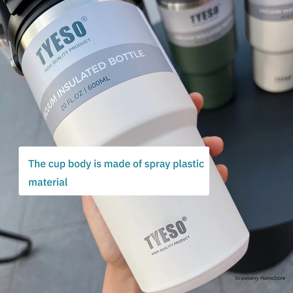TYESO Stainless Steel Double-layer Coffee Cup Cold And Hot Car Mug Vacuum Flask Travel Thermos Bottle Portable Car Water Bottle