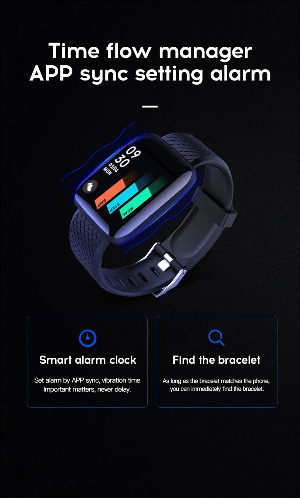 Multifunction Smart Watch For Men Women Kids Message Remind Music Control Sport Step Calories D13 Smartwatch Alarm Clock
