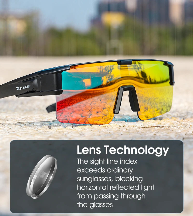 WEST BIKING Cycling Glasses Photochromic MTB Road Bike Glasses UV400 Protection Sunglasses Sport Polarized Eyewear Goggles