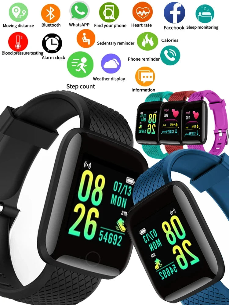 Multifunction Smart Watch For Men Women Kids Message Remind Music Control Sport Step Calories D13 Smartwatch Alarm Clock