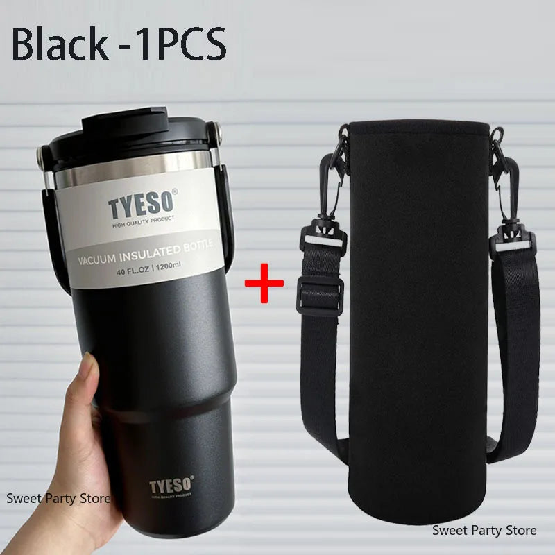 TYESO Stainless Steel Double-layer Coffee Cup Cold And Hot Car Mug Vacuum Flask Travel Thermos Bottle Portable Car Water Bottle