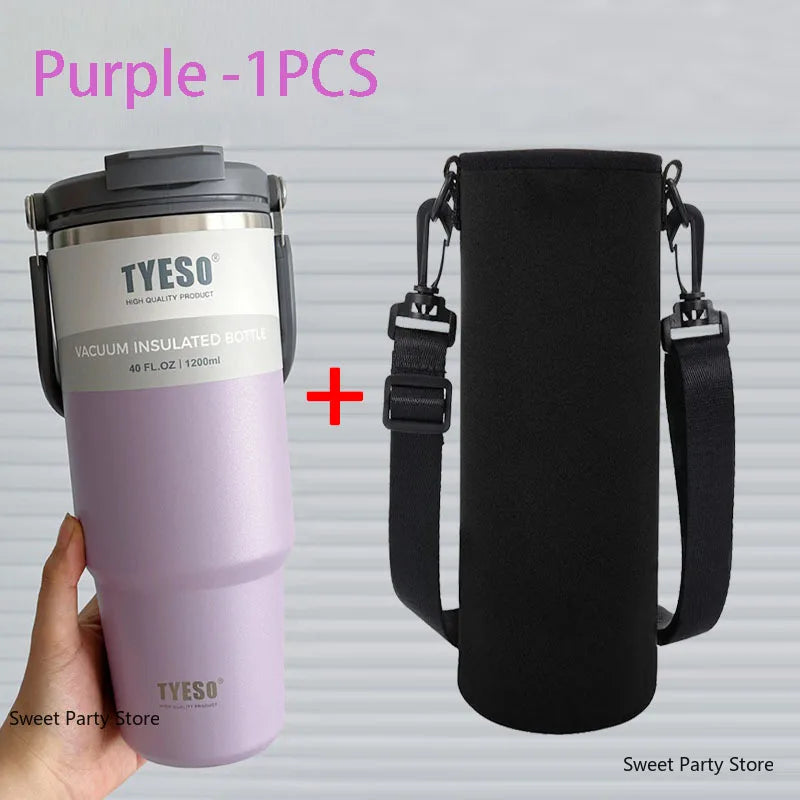 TYESO Stainless Steel Double-layer Coffee Cup Cold And Hot Car Mug Vacuum Flask Travel Thermos Bottle Portable Car Water Bottle