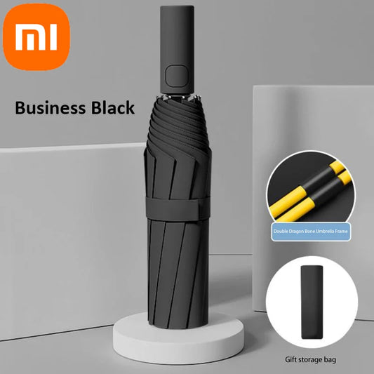 Xiaomi 24 Automatic Umbrella Open Close Light Collapsible Large Format Outdoor Sunshade UV Protection Automatic Umbrella Bone Solid Color