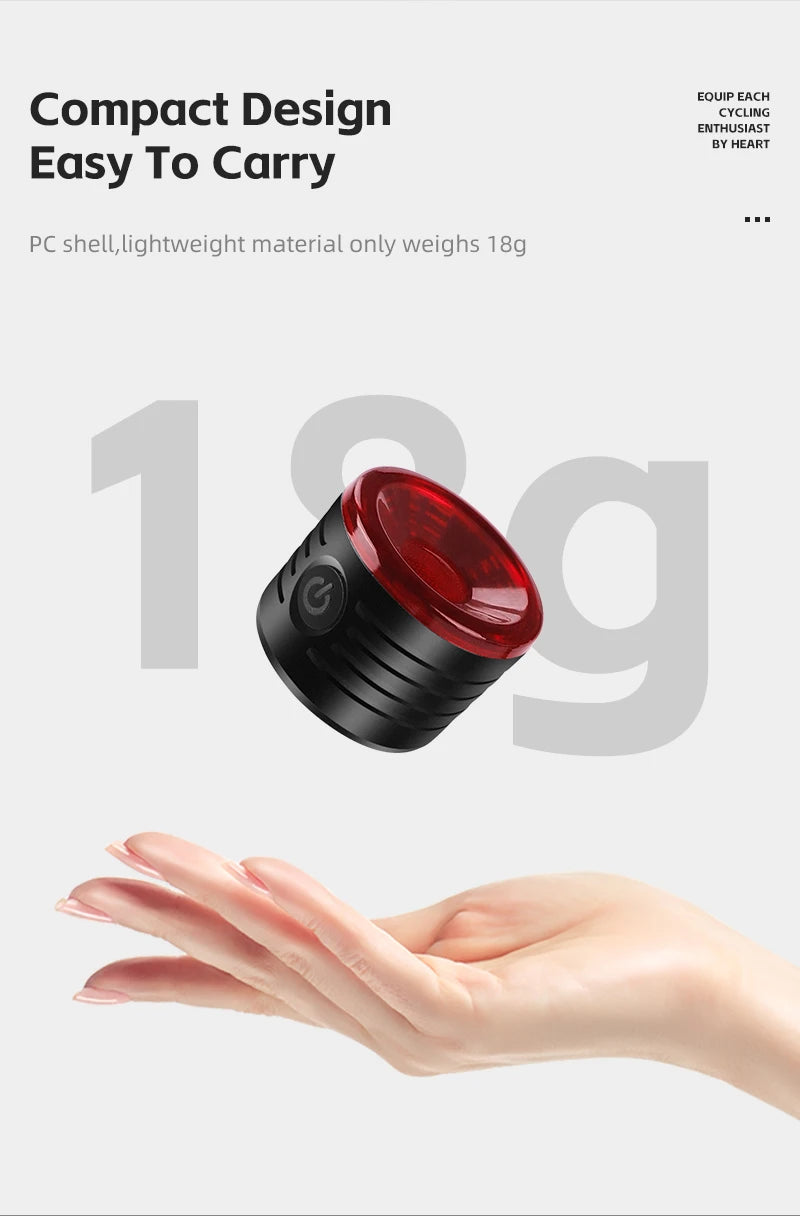 WEST BIKING Bike Rear Light Smart Brake Sensing Light Bicycle Tail Light Type-C Charging Taillight Road Cycling Accessories