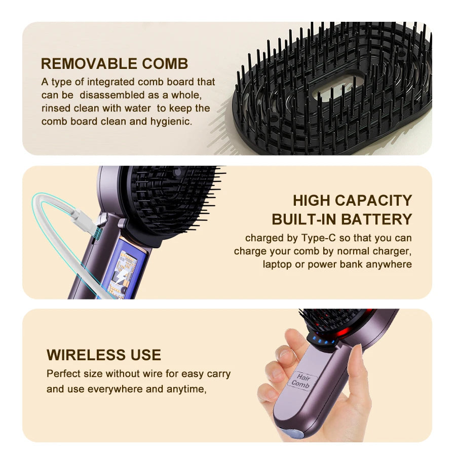 4in1 NIR Massage Comb Essential Hair Oil Applicator Bomb Included Head Spa Relaxation Treatment Plasma Photon Hair Comb Massager