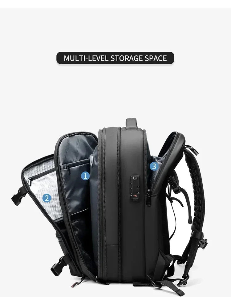 Travel Men 17 Inch Laptop Backpack Vacuum Compression Backpack Business Large Capacity School Backpack Expand Outdoor