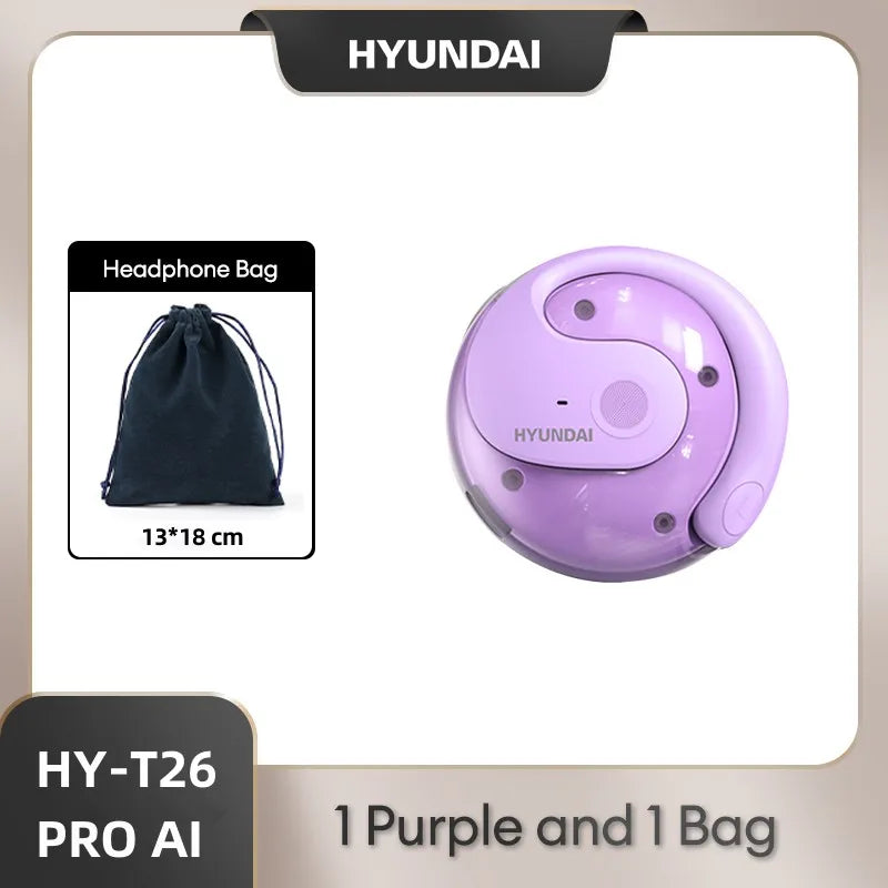 AI Real Time Translator HYUNDAI HY-T26 PRO Earbuds 98% Accuracy Wireless BT Translation Earphones for Travel Business Learning