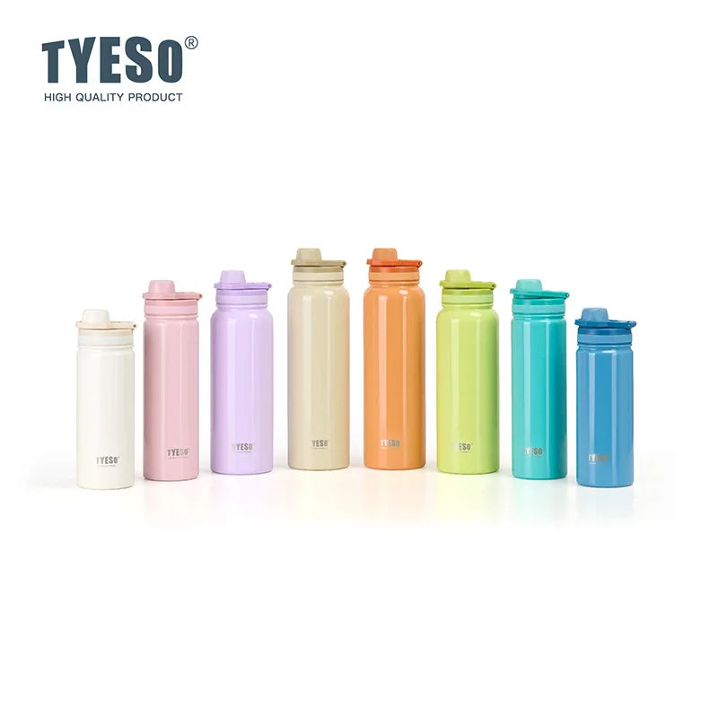 Tyeso Stainless Steel Thermal Water Bottle Portable Tumbler Sport Vacuum Flask Keeps Cold and Heat Thermal Mug Car Insulated Cup