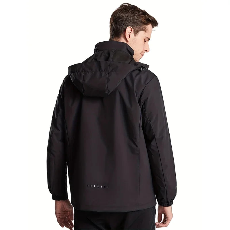Men Casual Jacket Outdoor Windproof Waterproof Athletes Spring Autumn New  Men Jacket Coat Detachable Hat Jackets Male M-5XL