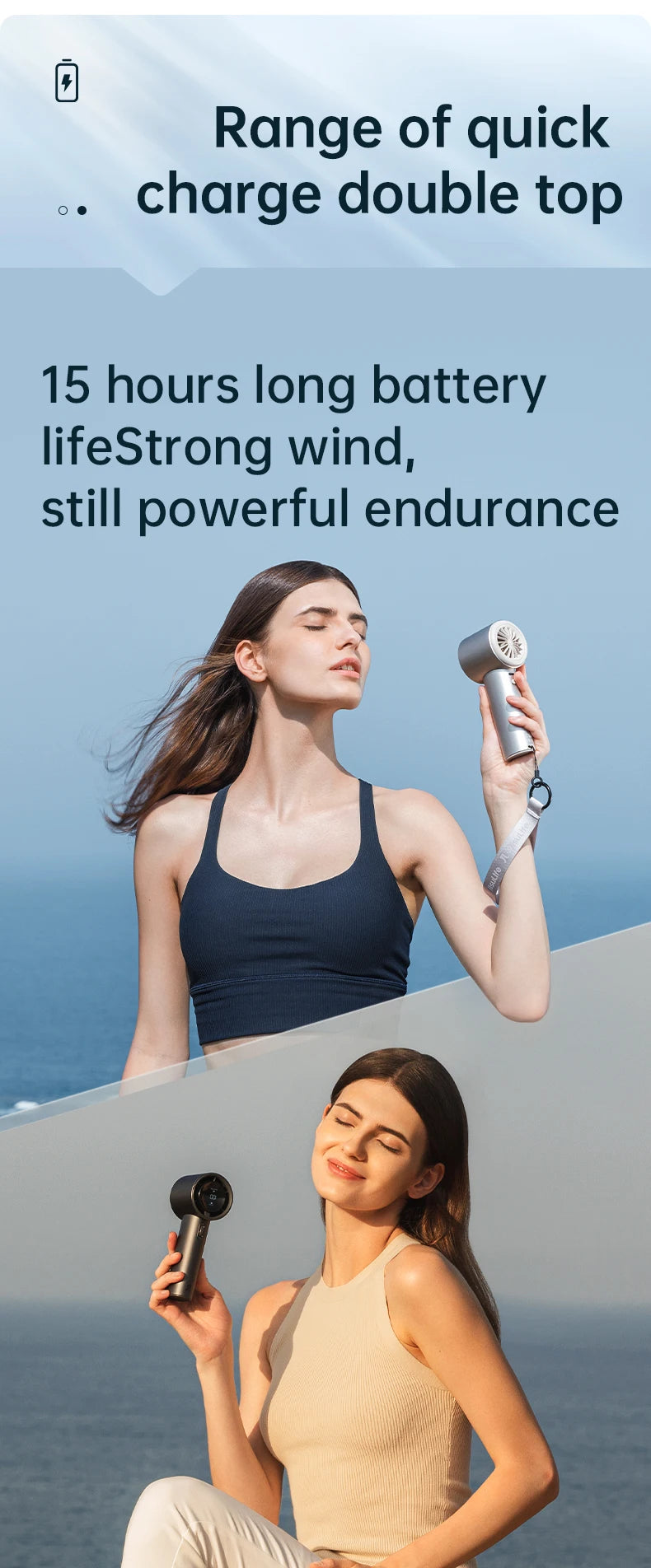 JISULIFE Portable Hand Fan , 100 Wind Speeds, Mini Bladeless Handheld Fan, USB Rechargeable Personal Fans, Electric Eyelash Fan