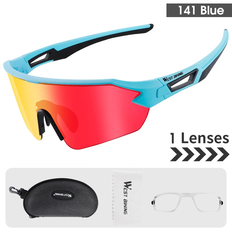WEST BIKING Cycling Glasses for Men Women UV 400 Sports Sunglasses PU Windproof Biking Goggles for Running Hiking Golf Driving