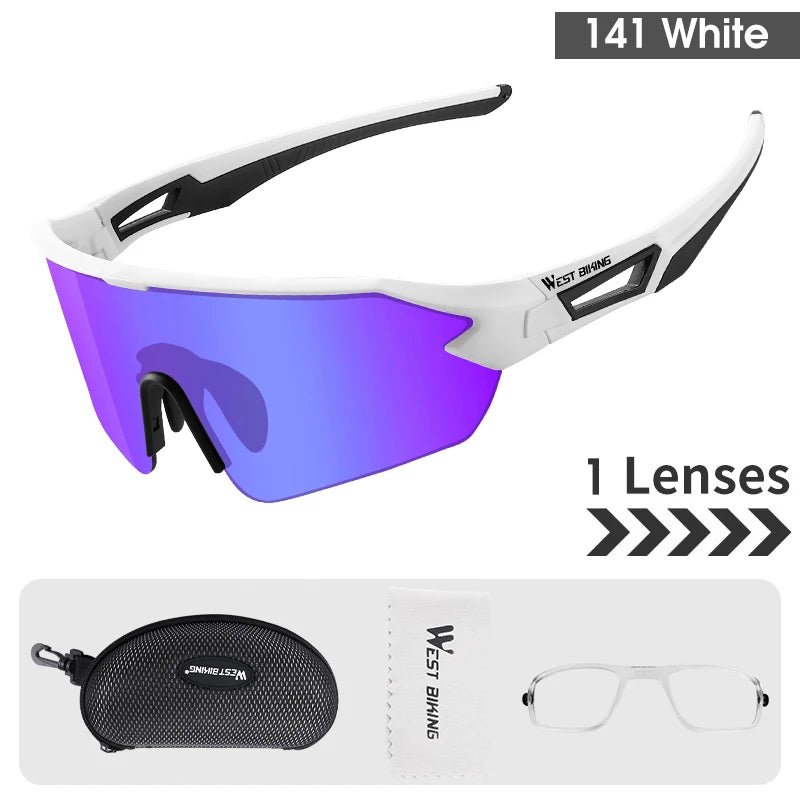 WEST BIKING Cycling Glasses for Men Women UV 400 Sports Sunglasses PU Windproof Biking Goggles for Running Hiking Golf Driving