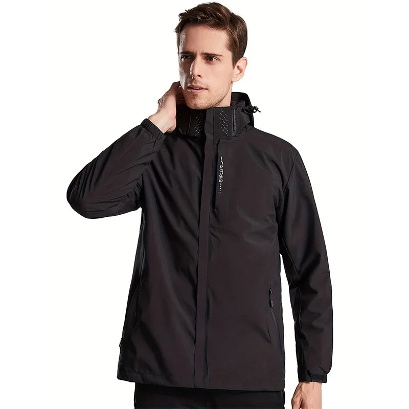 Men Casual Jacket Outdoor Windproof Waterproof Athletes Spring Autumn New  Men Jacket Coat Detachable Hat Jackets Male M-5XL