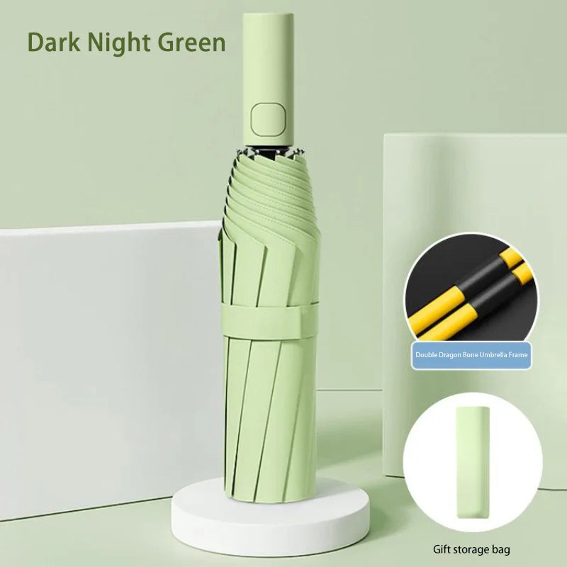 Xiaomi 24 Automatic Umbrella Open Close Light Collapsible Large Format Outdoor Sunshade UV Protection Automatic Umbrella Bone Solid Color