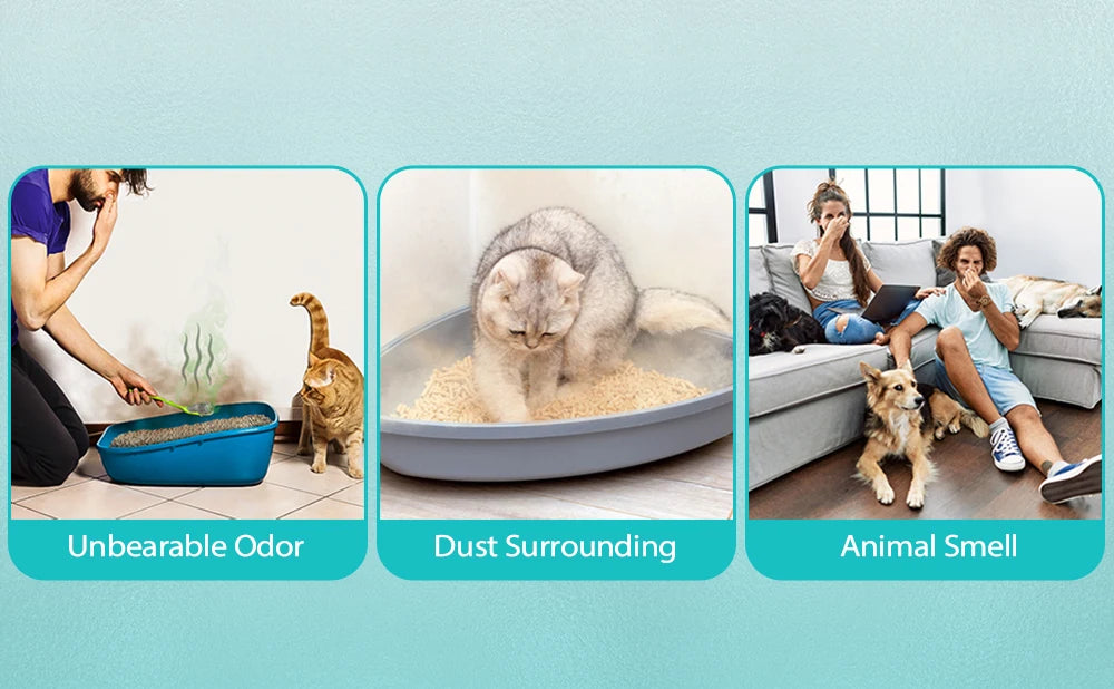 DownyPaws 4000mAh Smart Cat Odour Purifier For Cat Litter Box Deodorizer Pet Toilet Air Purifier Dog Cat Litter Deodorant