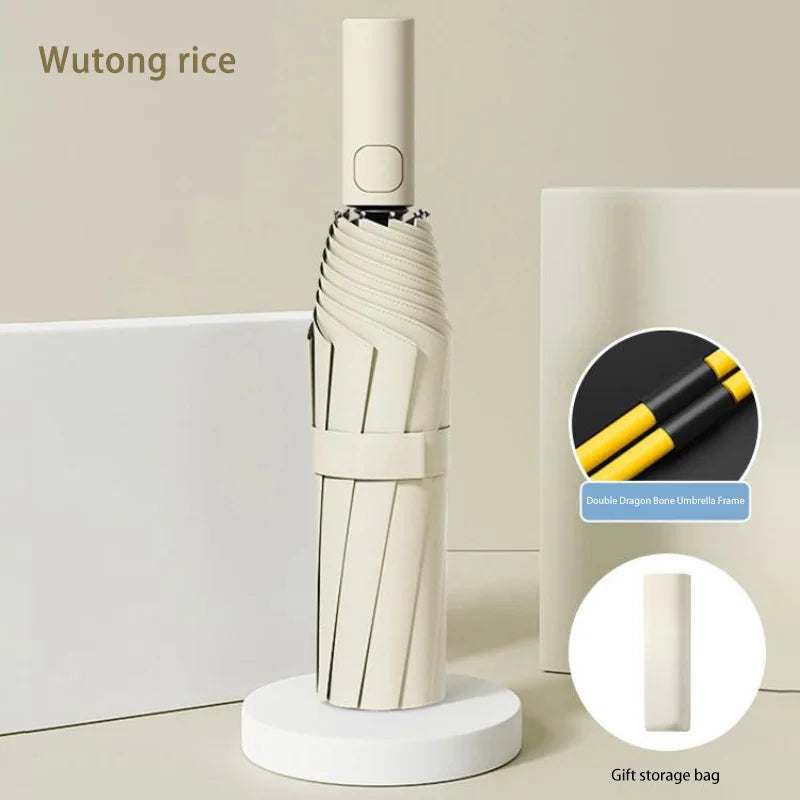 Xiaomi 24 Automatic Umbrella Open Close Light Collapsible Large Format Outdoor Sunshade UV Protection Automatic Umbrella Bone Solid Color