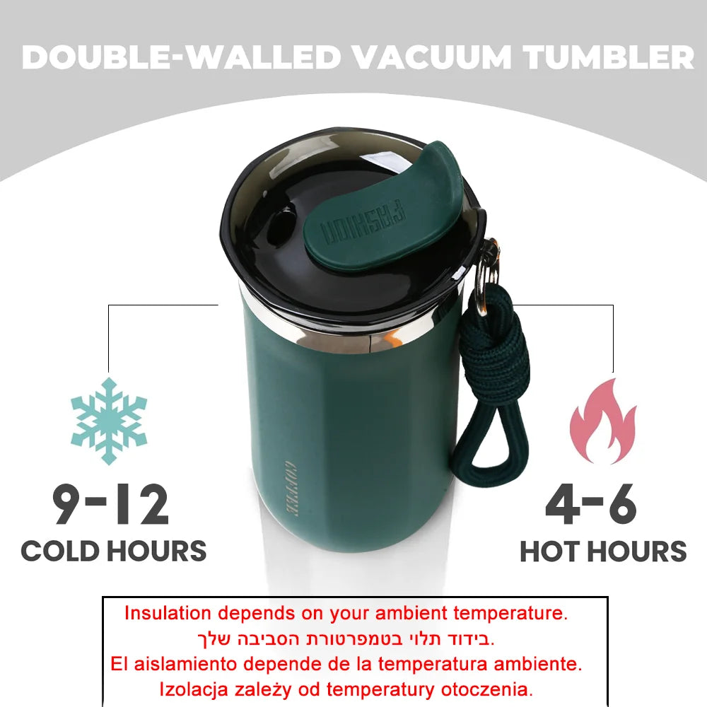 Thermal Mug Thermos Bottle for Coffee Tumbler Cup Water Bottle Stainless Steel Insulated Vacuum Flask Leakproof Travel Drinkware