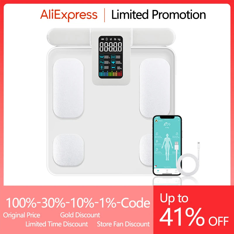 Smart Bioimpedance Scale New Smart Body Composition Scale Digital Scale Body Fat Weight Scale Balance Bioimpedance Scale
