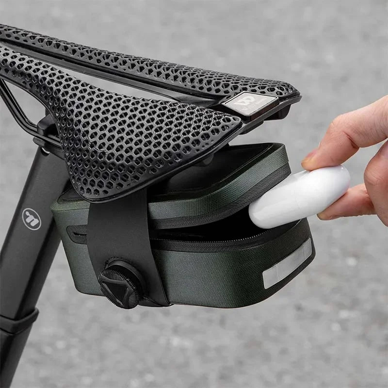 WEST BIKING Bicycle Saddle Bag 600D TPU Seamless Waterproof Wear-Resistant Rotating Lacing Buckle Mini Saddlebag Bike Accessory