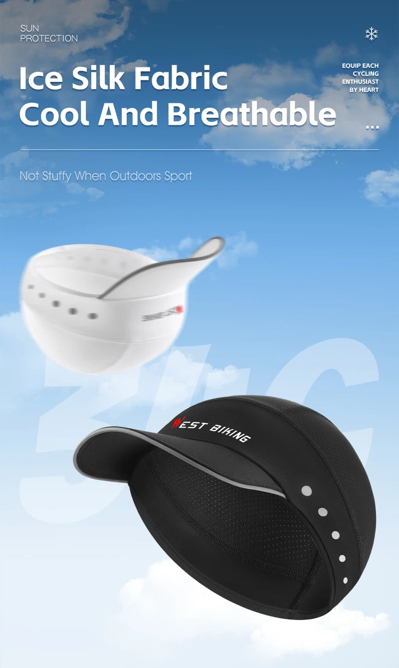 WEST BIKING Cycling Cap With Brim Sun Protection Summer Breathable Sports Quick Dry Bicycle Hat Men Bike Headwear Gorra Ciclismo